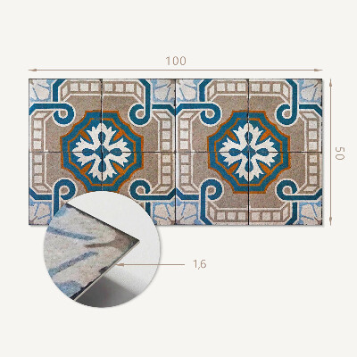 Wandpaneel pvc Mozaïekpatroon met decoratieve motieven