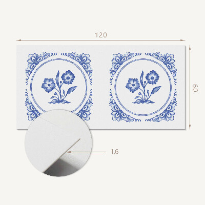 Zelfklevend wandpaneel Bloemenmotief in een cirkel