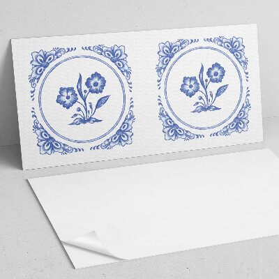 Zelfklevend wandpaneel Bloemenmotief in een cirkel