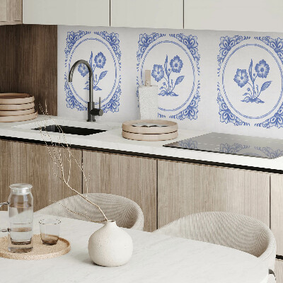 Zelfklevend wandpaneel Bloemenmotief in een cirkel