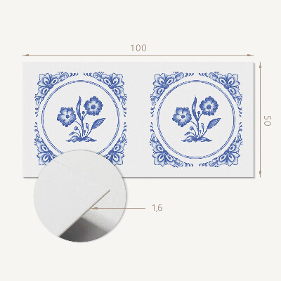 Zelfklevend wandpaneel Bloemenmotief in een cirkel