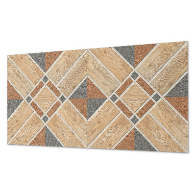 Wandpaneel pvc Geometrisch patroon met natuurlijk hout