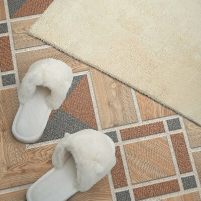 Wandpaneel pvc Geometrisch patroon met natuurlijk hout