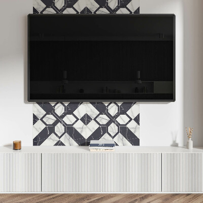 Zelfklevend wandpaneel Marmerpatroon in geometrische vormen