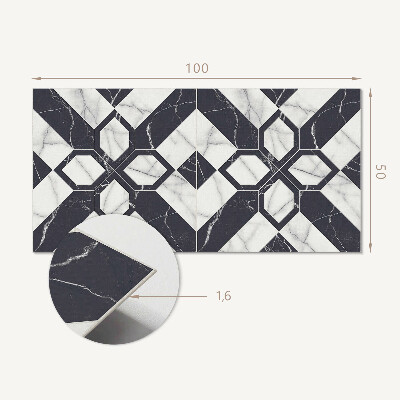 Zelfklevend wandpaneel Marmerpatroon in geometrische vormen