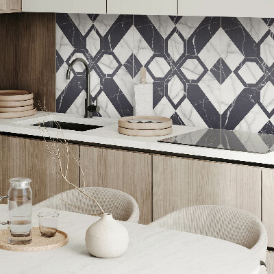 Zelfklevend wandpaneel Marmerpatroon in geometrische vormen