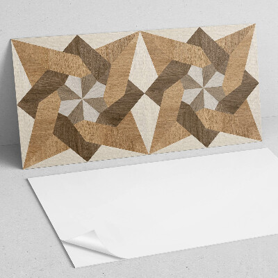 Vinyl wandpaneel Veelhoekige mozaïek van hout