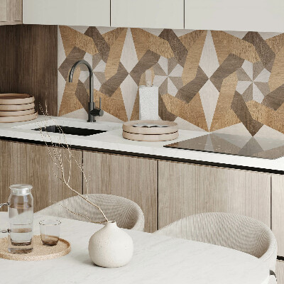 Vinyl wandpaneel Veelhoekige mozaïek van hout