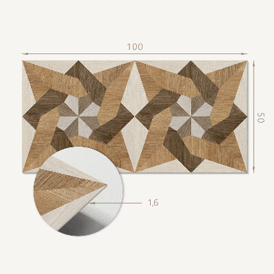 Vinyl wandpaneel Veelhoekige mozaïek van hout