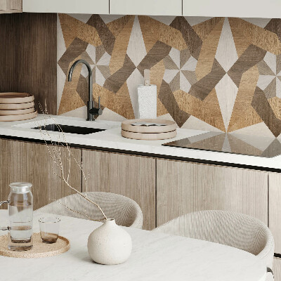 Vinyl wandpaneel Veelhoekige mozaïek van hout