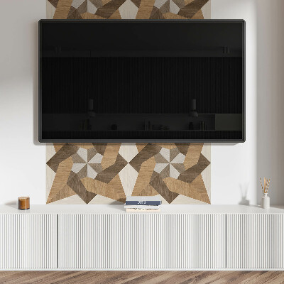 Vinyl wandpaneel Veelhoekige mozaïek van hout