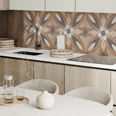 Wandpaneel pvc Bloemenpatroon geïnspireerd op hout