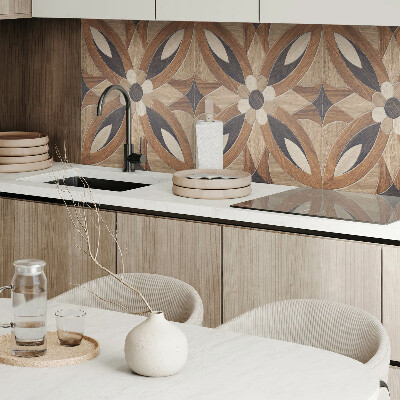 Wandpaneel pvc Bloemenpatroon geïnspireerd op hout