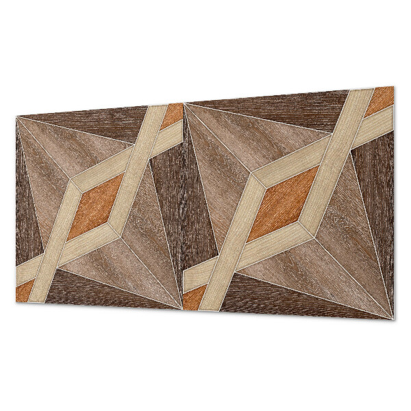 Zelfklevend wandpaneel Geometrisch patroon van natuurlijk hout