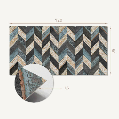 Wandpaneel pvc Zigzagmotief met een houten accent