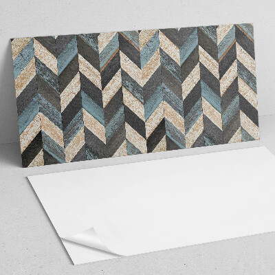 Wandpaneel pvc Zigzagmotief met een houten accent