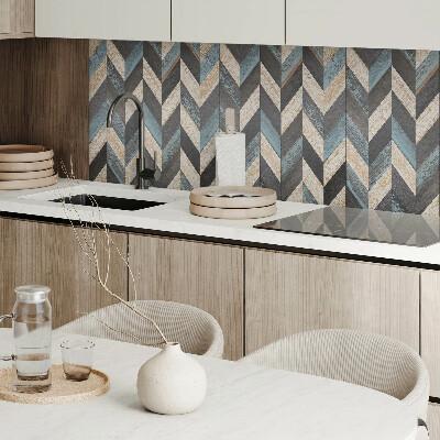 Wandpaneel pvc Zigzagmotief met een houten accent