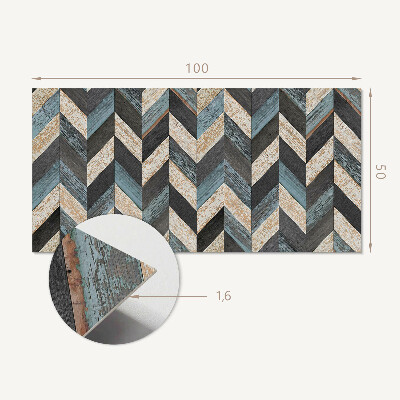 Wandpaneel pvc Zigzagmotief met een houten accent