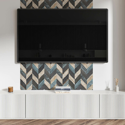 Wandpaneel pvc Zigzagmotief met een houten accent