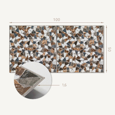 Zelfklevend wandpaneel Mozaïek met verschillende vormen