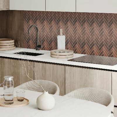 Zelfklevend wandpaneel Visgraatmotief met houten accenten