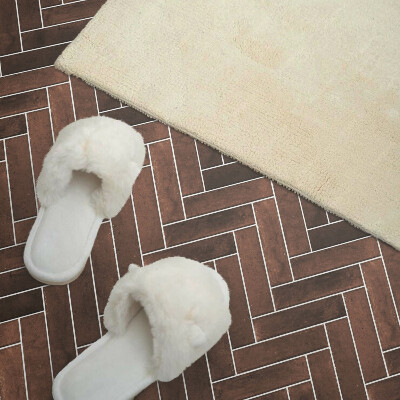 Zelfklevend wandpaneel Visgraatmotief met houten accenten