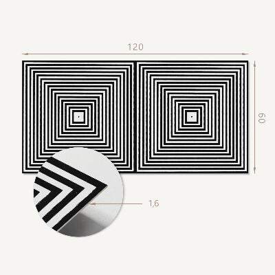 Vinyl wandpaneel Een patroon van concentrische lijnen in vierkanten