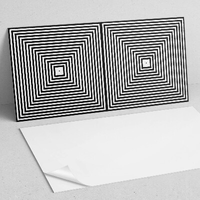 Vinyl wandpaneel Een patroon van concentrische lijnen in vierkanten