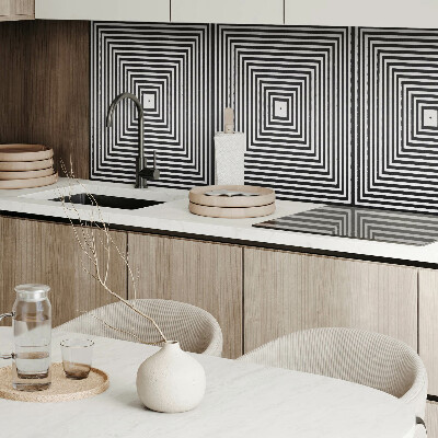 Vinyl wandpaneel Een patroon van concentrische lijnen in vierkanten