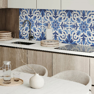 Wandpaneel pvc Bloemenmotief met groene bladeren