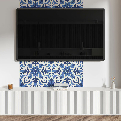 Wandpaneel pvc Bloemenmotief met groene bladeren