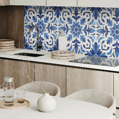 Wandpaneel pvc Bloemenmotief met groene bladeren