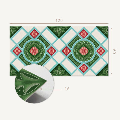 Vinyl wandpaneel Bloemmotief in een ruitarrangement