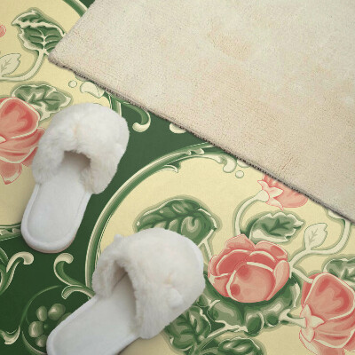 Zelfklevend wandpaneel Bloemenmotief met groene bladeren