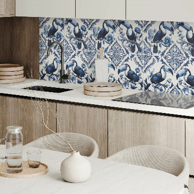 Wandpaneel pvc Toekan op decoratieve tegels