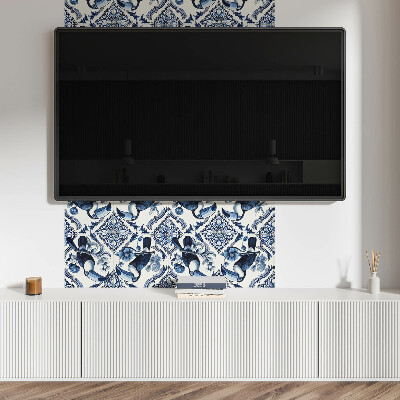 Wandpaneel pvc Toekan op decoratieve tegels
