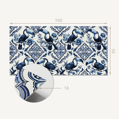 Wandpaneel pvc Toekan op decoratieve tegels