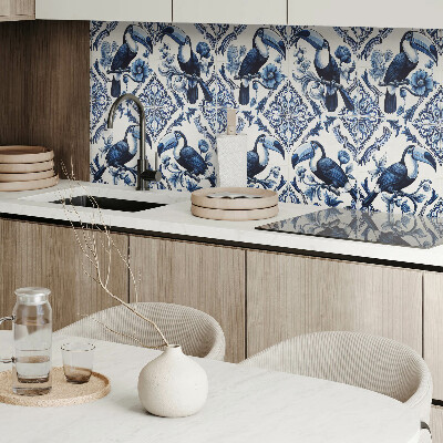 Wandpaneel pvc Toekan op decoratieve tegels