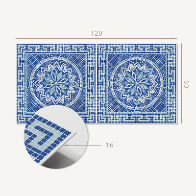 Zelfklevend wandpaneel Bloemenmozaïekpatroon