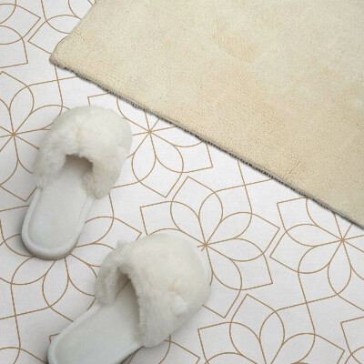 Zelfklevend wandpaneel Bloemengeometrie in een moderne stijl