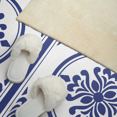 Vinyl wandpaneel Rond motief met bloemenaccenten