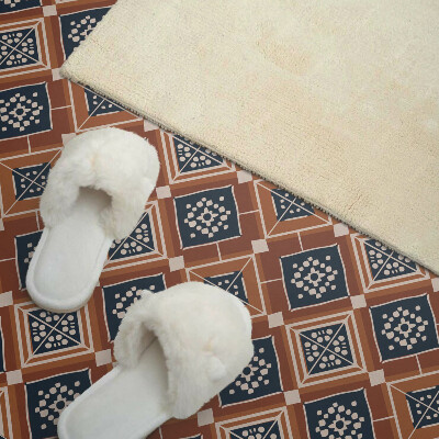 Zelfklevend wandpaneel Geometrie in tinten bruin en wit