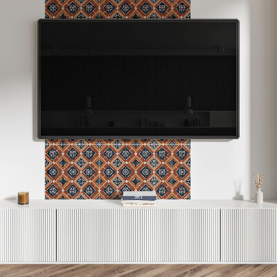 Zelfklevend wandpaneel Geometrie in tinten bruin en wit