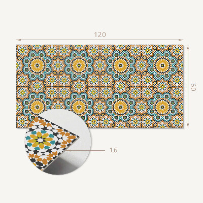 Wandpaneel pvc Mozaïekmotief met bloemenaccenten