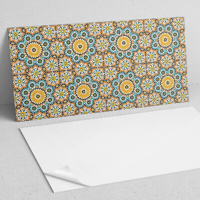 Wandpaneel pvc Mozaïekmotief met bloemenaccenten