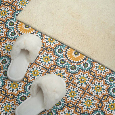 Wandpaneel pvc Mozaïekmotief met bloemenaccenten