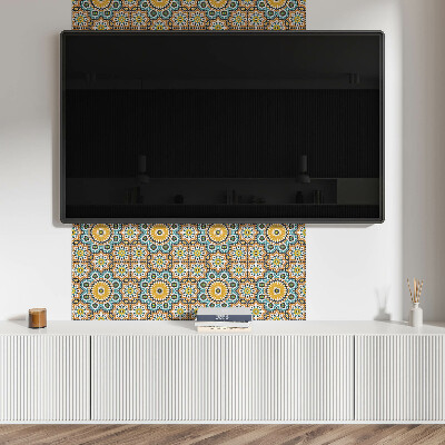 Wandpaneel pvc Mozaïekmotief met bloemenaccenten