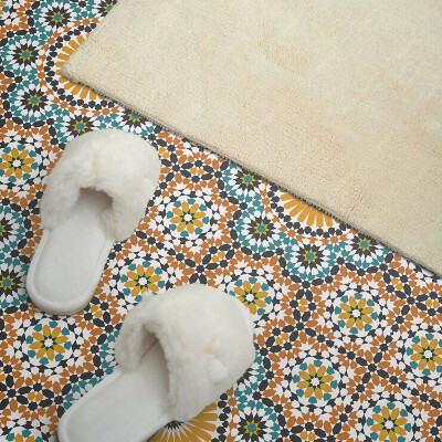 Wandpaneel pvc Mozaïekmotief met bloemenaccenten