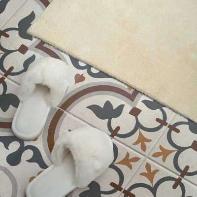 Vinyl wandpaneel Geruit bloemenmotief