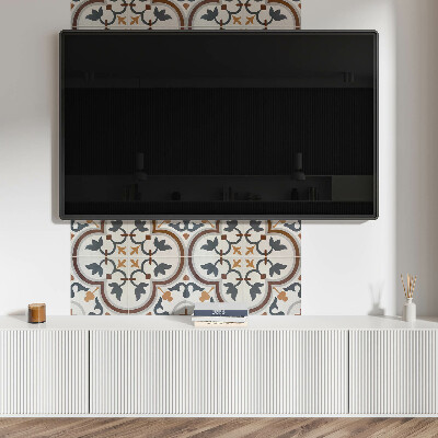 Vinyl wandpaneel Geruit bloemenmotief